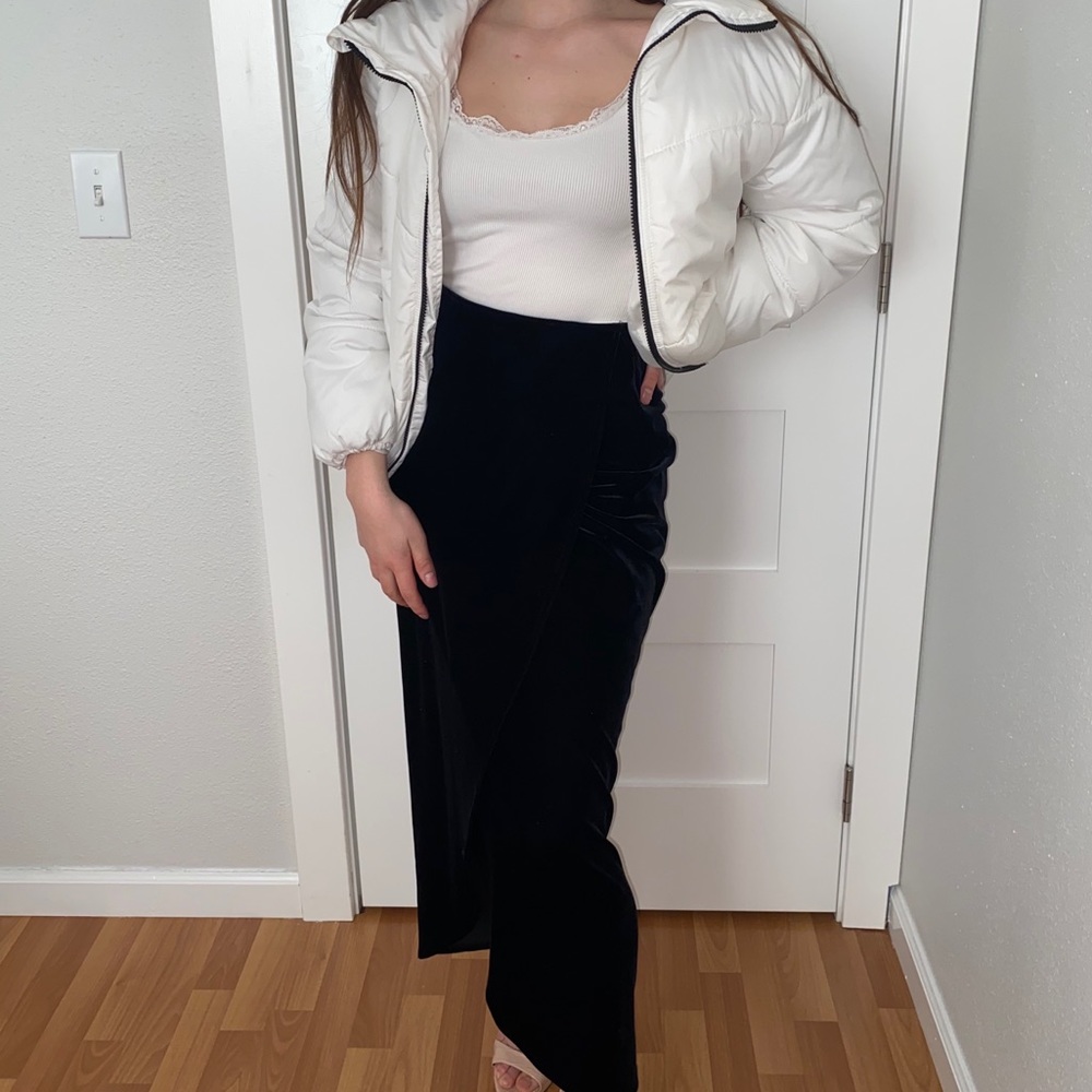 Velvet maxi skirt